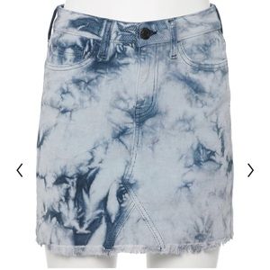 Navy Tie Dye Mini Skirt
